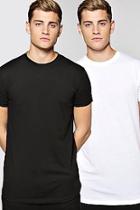 Boohoo 2 Pack Longline T Shirt With Curved Hem