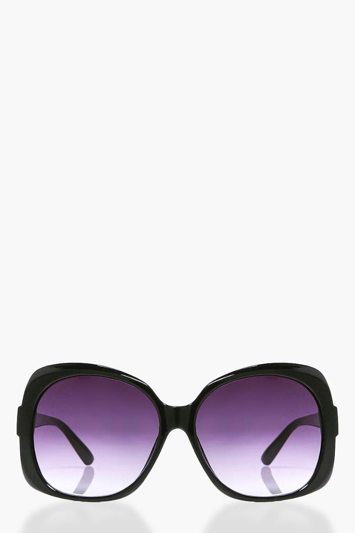 Boohoo Elise Ombre Lense Oversized Sunglasses Black
