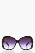 Boohoo Elise Ombre Lense Oversized Sunglasses Black