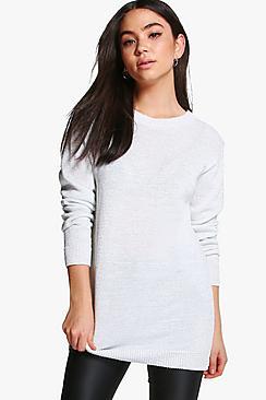 Boohoo Grace Oversized Metallic Jumper