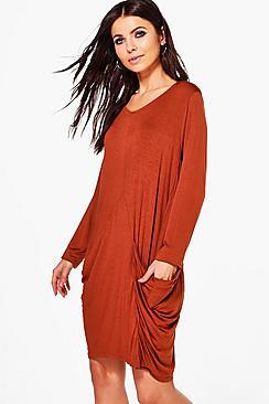 Boohoo Jennifer Oversized Jersey Shift Dress