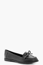 Boohoo Georgia Bow Trim Loafer Black