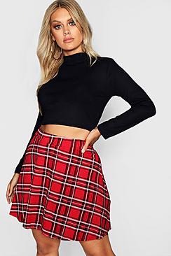 Boohoo Plus High Neck Long Sleeve Rib Top