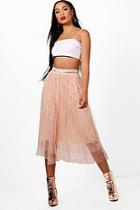 Boohoo Bead Embellished Tulle Midi Skirt