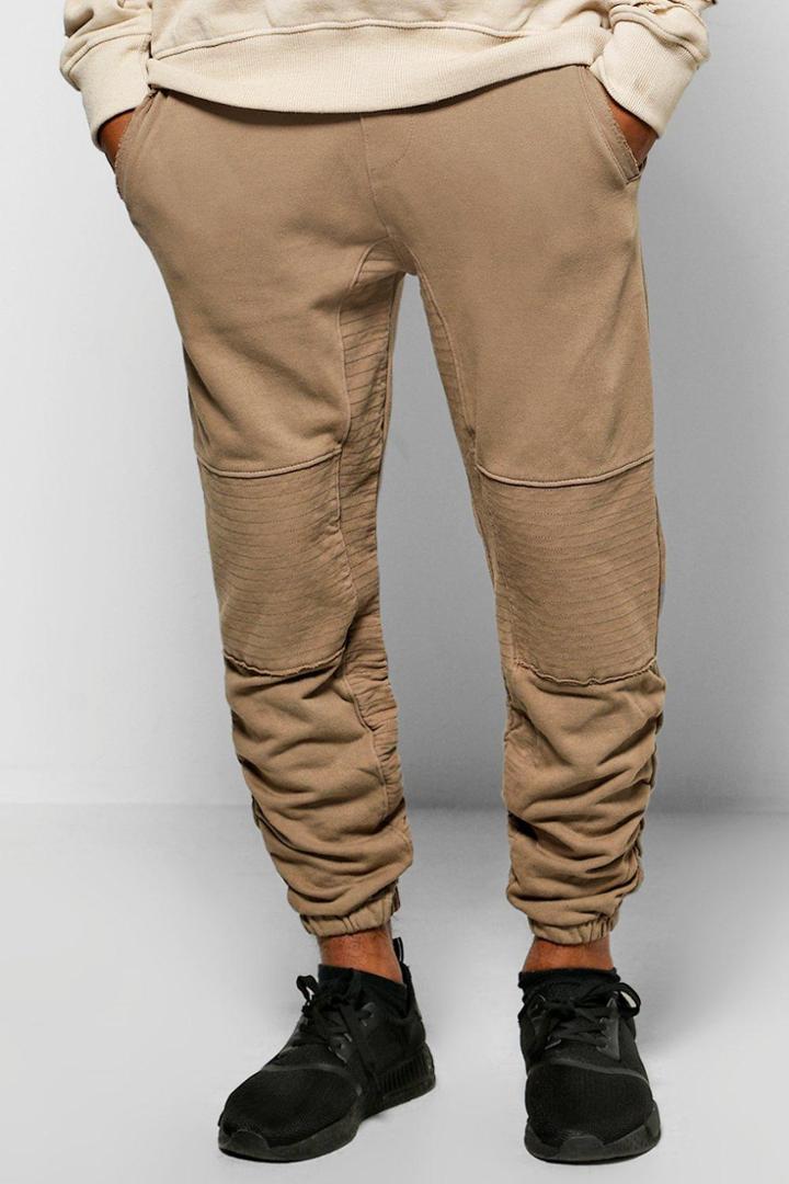 Boohoo Skinny Fit Ruched Panel Joggers Khaki