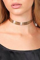 Boohoo Lois Rib Metallic Choker