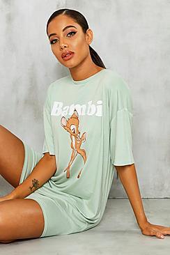 Boohoo Disney Bambi Licence Night Tee