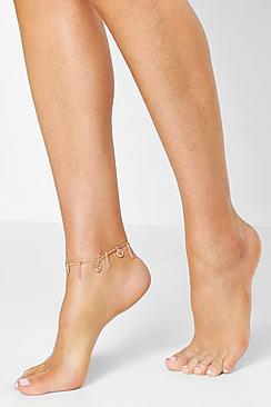 Boohoo Coin & Chain Charm Anklet