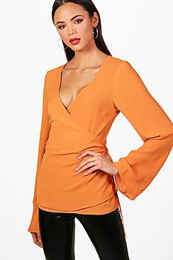 Boohoo Tall Wrap Blouse