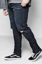 Boohoo Big And Tall Slim Fit Ripped Knee Jeans