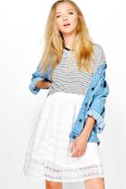 Boohoo Lorraine Skater Skirt White