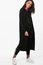 Boohoo Jasmine Lace Up Side Eyelet Duster