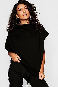 Boohoo Funnel Neck Drop Arm Sweat