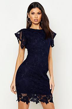 Boohoo Crochet Lace Bodycon Mini Dress