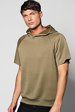 Boohoo Oversized Longline Raglan Hoodie With Side Splits
