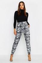 Boohoo Marl Camo Print Loopback Joggers