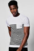 Boohoo Muscle Fit Stripe Print T-shirt