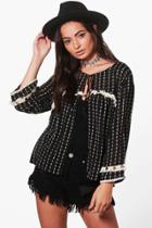 Boohoo Eliza Embellished Festival Kimono Black