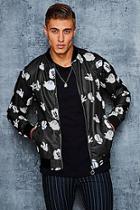 Boohoo Disney All Over Print Bomber With Back Embroidery