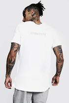 Boohoo Longline Reflective Identify Back Print Tee