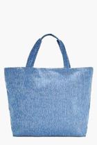 Boohoo Sofia Mottled Denim Beach Bag