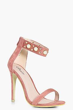 Boohoo Esme Pearl And Stud Embellished 2 Part Heels