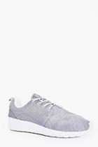 Boohoo Grey Lace Up Running Trainers