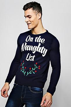 Boohoo On The Naughty List Christmas Jumper