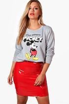 Boohoo Plus Jess Walt Disney Mickey Print Sweatshirt