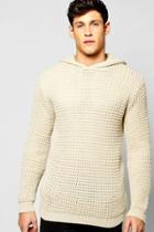 Boohoo Waffle Stitch Hoodie Stone