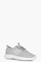 Boohoo Holly Spot Mesh Sports Trainer Grey