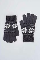 Boohoo Snowflake Fairisle Gloves Charcoal