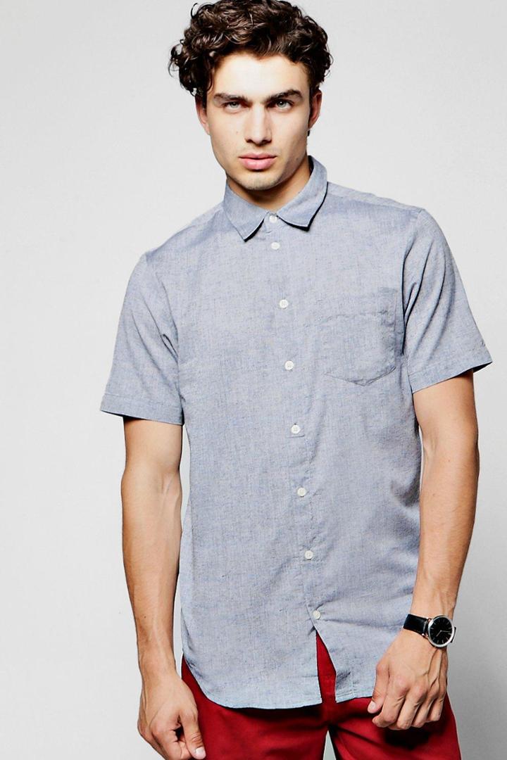Boohoo Short Sleeve Nepp Shirt Charcoal
