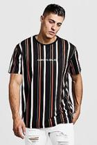 Boohoo Loose Fit Stripe Embroidered T-shirt