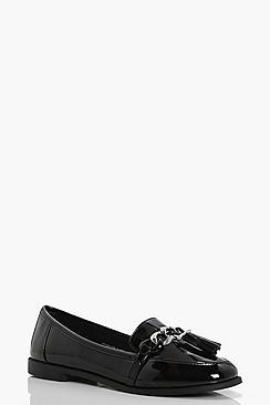 Boohoo Zoe Chain Detail Tassel Loafer
