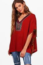 Boohoo Sara Embroidered Smock Top