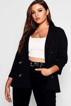 Boohoo Plus Horn Button Boyfriend Blazer