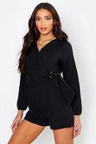 Boohoo Horn O Ring Wrap Front Playsuit