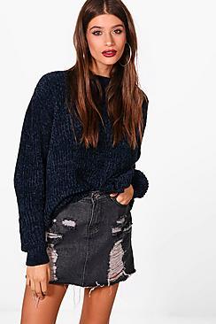 Boohoo Sophia Oversized Slash Neck Jumper