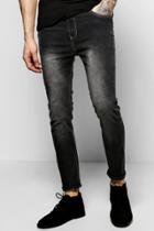 Boohoo Skinny Fit Charcoal Jeans With Blasting Charcoal