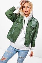 Boohoo Melanie Distressed Twill Jacket