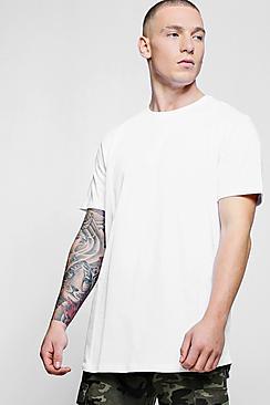 Boohoo Longline Curve Hem T Shirt
