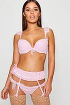 Boohoo Sophia Spot Mesh Frill Suspender Belt