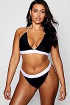 Boohoo Plus Colour Block Contrast Bikini Set