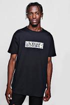 Boohoo Longline Man Camo Box Curve Hem T-shirt