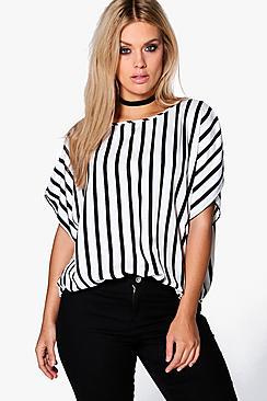 Boohoo Plus Miranda Striped Tunic