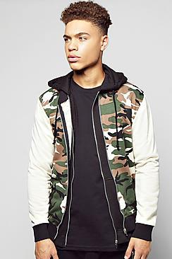 Boohoo Camo Jersey Bomber