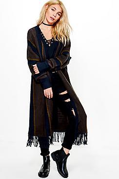 Boohoo Gabriella Maxi Cardigan With Tassels