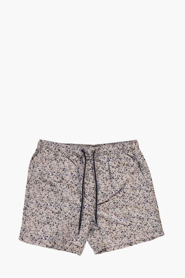 Boohoo Short Length Paint Splatter Swim Short Grey