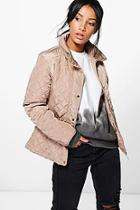 Boohoo Emily Cropped Quilted Bubble Coat